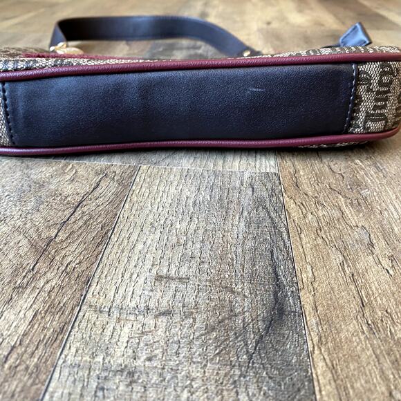 Juicy Couture Brown Monogram BAGUETTE Shoulder Bag Y2K GIRLY GLAM COQUETTE - Picture 8 of 11